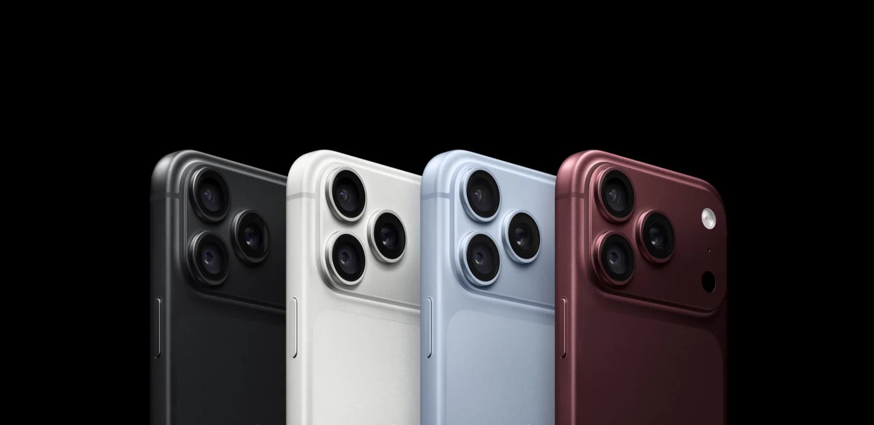 iPhone 18 Pro e Pro Max em Preto, Prateado, Glaciar e Bordô